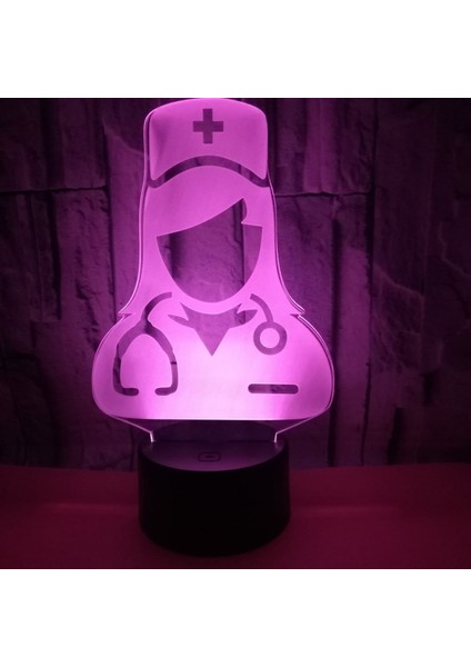 Hemşire 3D Illusion Gece Lambası 16 Renk Değişimi Dokunmatik Uzaktan Kumanda Ev Dekor LED Noel Doğum Günü Hediyesi (Stil X) (Yurt Dışından) fırsatları