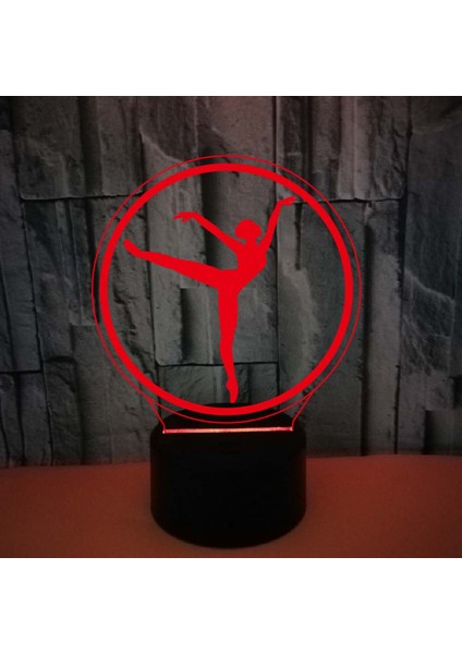 Balerin Gece Lambası Dokunmatik Uzaktan Kumanda ile Renkli 3D Işık Masa Lambası 3D LED Illusion Işık --- Siyah Koltuk (Yurt Dışından)
