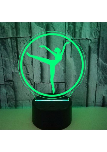 Balerin Gece Lambası Dokunmatik Uzaktan Kumanda ile Renkli 3D Işık Masa Lambası 3D LED Illusion Işık --- Siyah Koltuk (Yurt Dışından)