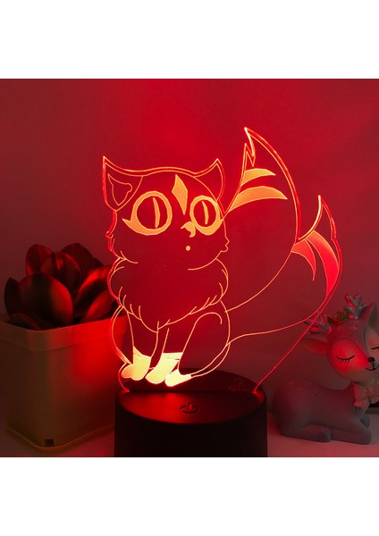3D LED Gece Lambası Kirara El Yapımı 3D Illusion Lamba 16 Renkli Çocuk Odası Dekoratif Işıklar --- Siyah Koltuk (Yurt Dışından)