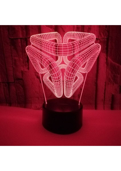 3D Soyut Gece Lambası LED Işık Optik Illusion Lamba 7 Renk Değişen Doğum Günü Yılbaşı Hediyeleri Ev Dekorasyonu Için (Stil 19) (Yurt Dışından)