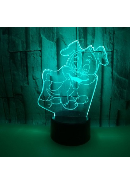 3D Yavru Sevimli Köpek Gece Lambası Dokunmatik Masa Danışma Optik Illusion Lambalar 7 Renk Değişen Işıklar Ev Dekorasyon Doğum Günü Hediyesi (Stil M) (Yurt Dışından)