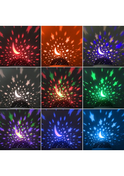 Çocuklar Için Gece Lambası, Çocuk Gece Lambası, Yıldız Gece Lambası, Nebula Yıldız Projektörü 360 Derece Dönüş - 4 LED Ampul USB Kablosu ile 12 Işık Rengi Değiştirme, Erkek Kadın Ç (Yurt Dışından)