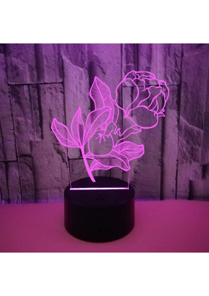 Çiçek 3D Gece Lambası Dokunmatik Uzaktan Kumanda ile Renkli 3D Illusion Lamba --- Siyah Koltuk (Yurt Dışından) fırsatları