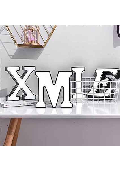 LED Marquee Harf Işıkları-Dıy Marquee Işıklar Harf Tabelaları 26 Alfabe Tabelaları Düğün, Doğum Günü, Parti, Bar Dekorasyonu (E Harfi) (Yurt Dışından)