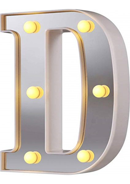 LED Kayan Mektup Işıkları 26 Alfabe Light Up Harfler Gece Lambası Düğün Doğum Günü Partisi Noel Lambası Ev Bar Dekorasyonu Için Mükemmel Burcu (Gümüş D) (Yurt Dışından)