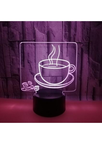 3D Kahve Gece Lambası LED Işık Optik Illusion Lamba 7 Renk Değişen Doğum Günü Yılbaşı Hediyeleri Ev Dekorasyonu Için (Stil 14) (Yurt Dışından) modelleri