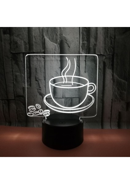 3D Kahve Gece Lambası LED Işık Optik Illusion Lamba 7 Renk Değişen Doğum Günü Yılbaşı Hediyeleri Ev Dekorasyonu Için (Stil 14) (Yurt Dışından) fırsatları