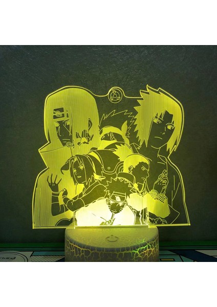 LED Illusion Lamba Anime Naruto 3D Gece Lambası Çocuk Odası Dekoratif Noel Günü Işıkları --- Çatlak Koltuk (Yurt Dışından)
