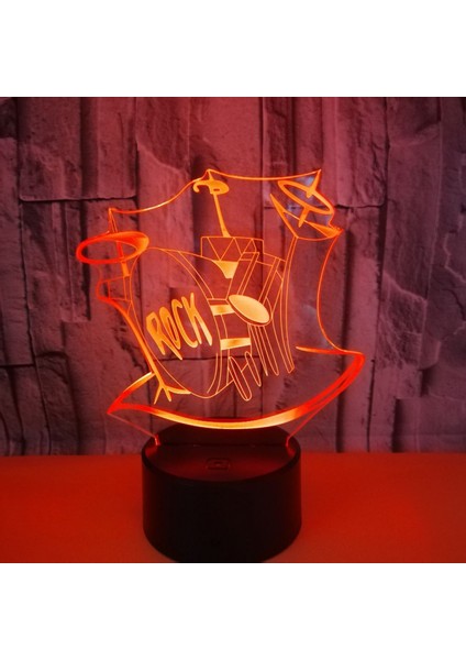 3D Kaya Davul Işık Dokunmatik Masa Masası Optik Illusion Lambalar 7 Renk Değişen Işıklar Ev Dekorasyon Noel Doğum Günü Hediyesi (Stil 21) (Yurt Dışından)