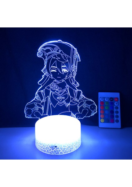 Oyun Karakteri 3D Illusion Lamba 16 Renk LED Gece Lambası Çocuk Yatak Odası Dekorasyonu Için Dokunmatik Uzaktan Kumanda ile - Duman Fei (Crack Seat) (Yurt Dışından)