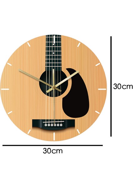 Dekoratif Duvar Saati Gitar Yuvarlak Duvar Saati Oturma Odası Oda Duvar Saati (Yurt Dışından)