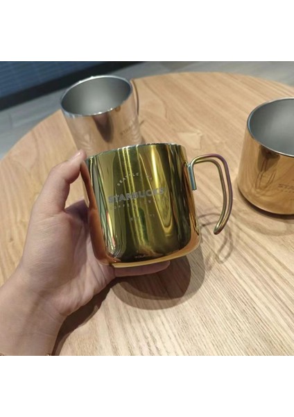 Kupa 304 Paslanmaz Çelik Ofis Masaüstü Kahve Fincanı Çift Fincan (Yurt Dışından)