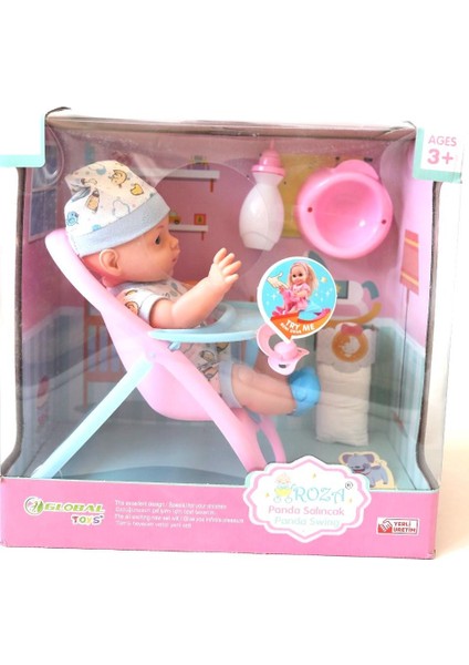 Global Toys  Robin Altını Islatan Türkçe Konuşan 32 cm Boyunda Mama Sandalyeli Et Bebek