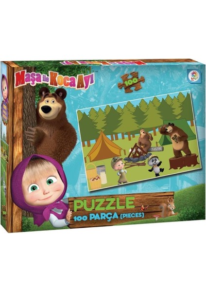 Kids Puzzle Maşa ile Koca Ayı 100 Parça Yapboz MS7797