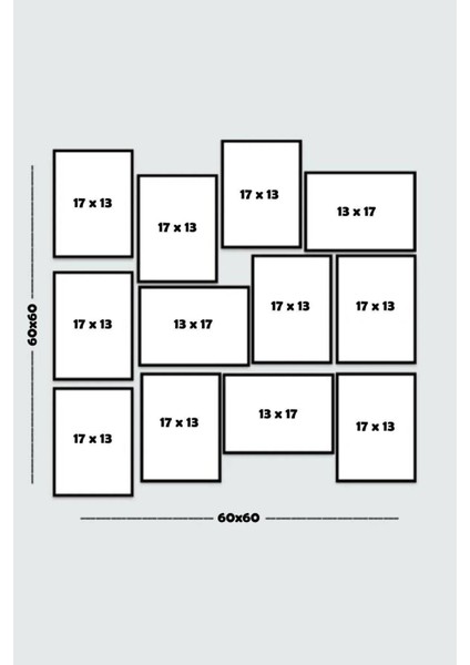 12 Parça Siyah Çerçeve Görünümlü Mdf Tablo Seti fiyatları