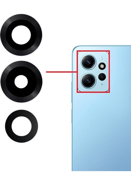 Xiaomi Redmi Note 12 4G Uyumlu Kamera Lensi Cam 23021RAAEG 23021RAA2Y 23027RAD4I 23028RA60L