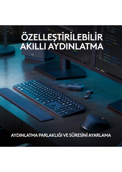 MX Keys S Gelişmiş Aydınlatmalı Tam Boyutlu Kablosuz Türkçe Q Klavye - Siyah