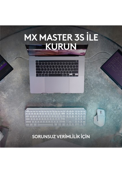 MX Keys S Gelişmiş Aydınlatmalı Tam Boyutlu Kablosuz Türkçe Q Klavye - Siyah