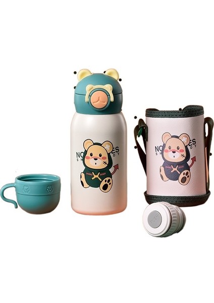 Çocuk Akıllı Termos Pipetli Bardak Gıda Sınıfı 316 Ilkokul Erkek Çocuk Crossbody Su Bardağı Anaokulu Kız Fincan (Yurt Dışından)