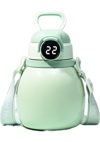 Kızlar Büyük Göbek Kupası Akıllı 316 Paslanmaz Çelik Sıcaklık Göstergesi Saman Termos Bardak Geri Çekme Halatı İle Yüksek Görünümlü Su Bardağı (Yurt Dışından)