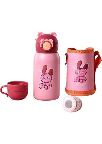 Çocuk Akıllı Termos Pipetli Bardak Gıda Sınıfı 316 Ilkokul Erkek Çocuk Crossbody Su Bardağı Anaokulu Kız Fincan (Yurt Dışından)