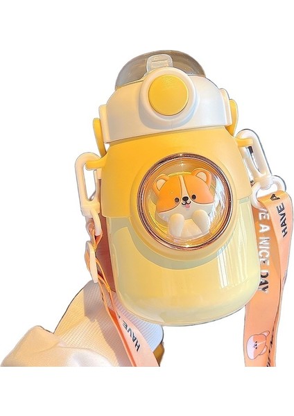 316 Paslanmaz Çelik Çocuk Su Bardağı Termos Bardak Kadın Güzel Görünümlü Sevimli Kullanışlı Pop-Up Pipetli Bardak (Yurt Dışından)