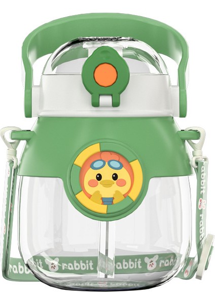 Göbek Kupası Çocuk Saman Bardak Erkek Ve Kız Yaratıcı Büyük Kapasiteli Plastik Bardak Sevimli Öğrenci Messenger Su Bardağı (Yurt Dışından)