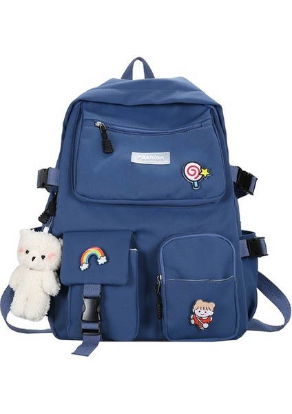 Sırt Çantası Okul Sezonu Kore Versiyonu Takım Öğrenci Sırt Çantası Rahat Moda Küçük Taze Rozet Sevimli Okul Çantası (Yurt Dışından)