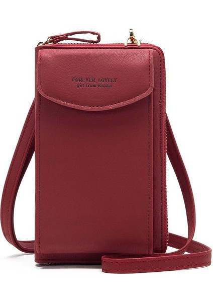 Dikey Uzun Manyetik Toka Basit Cep Telefonu Çantası Bayanlar Çapraz Çanta Bir Omuz Yumuşak Cüzdan Bozuk Para Cüzdanı (Yurt Dışından)