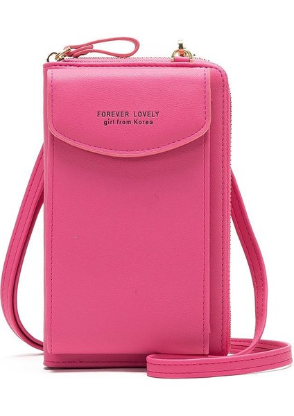 Dikey Uzun Manyetik Toka Basit Cep Telefonu Çantası Bayanlar Çapraz Çanta Bir Omuz Yumuşak Cüzdan Bozuk Para Cüzdanı (Yurt Dışından)