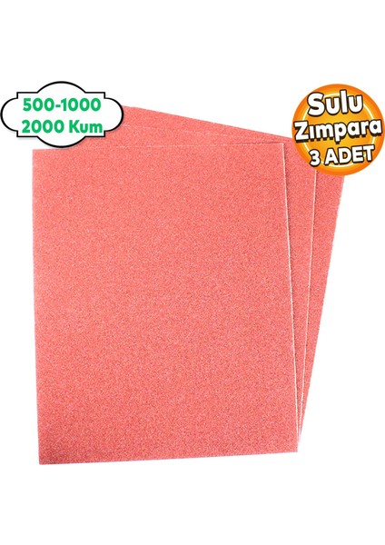 Far Temizleme Ince Kalın Kum Kağıt El Su Zımparası Kağıdı Araç Oto Parlatma Seti 500-1000-2000 Kum (3 ADET)