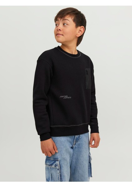 Jack & Jones Gögüs Cepli Bisiklet Yaka Sweatshirt - Çocuk