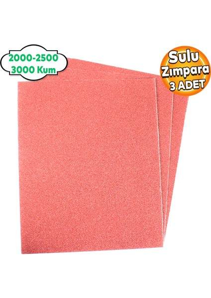 Far Temizleme Ince Kalın Kum Kağıt El Su Zımparası Kağıdı Araç Oto Parlatma Seti 2000-2500-3000 Kum (3 ADET)