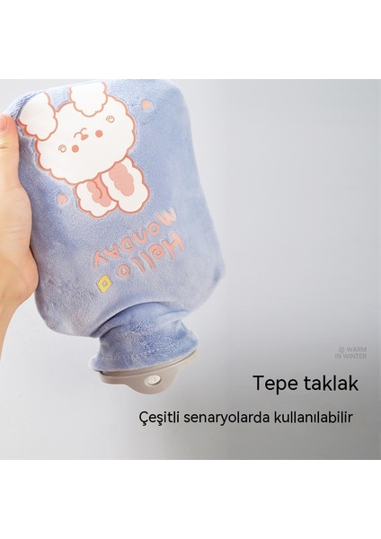 1000ML Kış Peluş Karikatür Doldurulabilir Kalınlaşmış Sıcak Su Şişesi (Yurt Dışından)