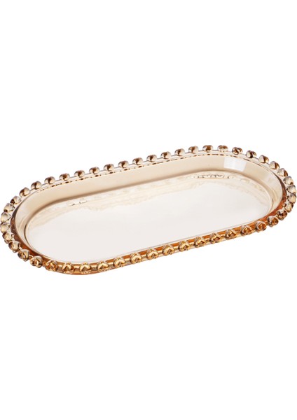 Glory Amber 25 cm Desensiz Cam Kayık Servis Tabağı – Tekli ve Şık Sunumlar İçin