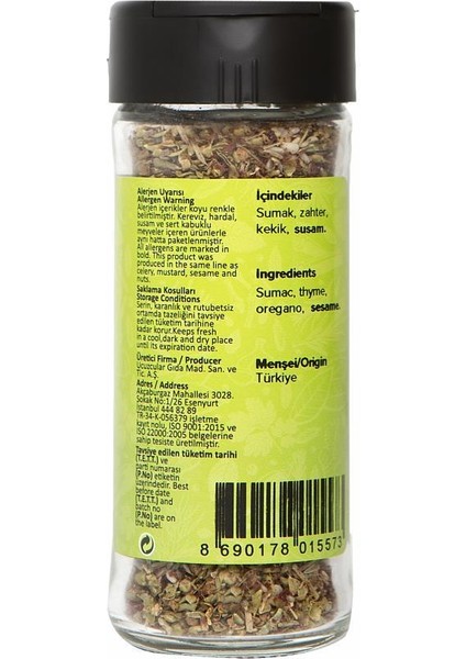 Kahvaltılık Zahter Türkiye 30 gr