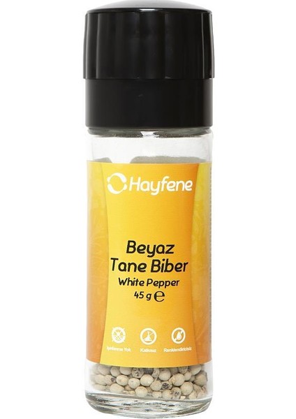 Beyaz Biber Tane 45 gr ( Değirmen Kapaklı )