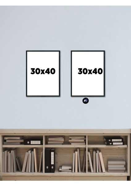 Ikili Siyah Boş Çerçeve - Poster, Fotoğraf, Puzzle, Resim Çerçevesi (21X30, 30X40, 40X50, 50X70 Cm)