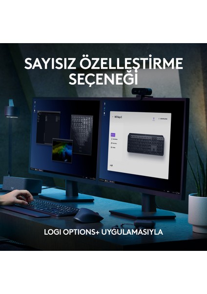 MX Keys S Gelişmiş Aydınlatmalı Tam Boyutlu Kablosuz Türkçe Q Klavye - Siyah