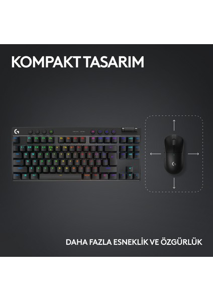 G PRO X TKL Lightspeed Tactile Switch RGB Kablosuz İngilizce Mekanik Gaming Klavye (920-012136)