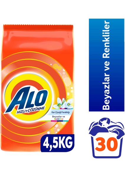 4,5 Kg Kar Çiçeği Ferahlğı Beyazlar ve Renkliler Hızlı Çözülme Toz Deterjan