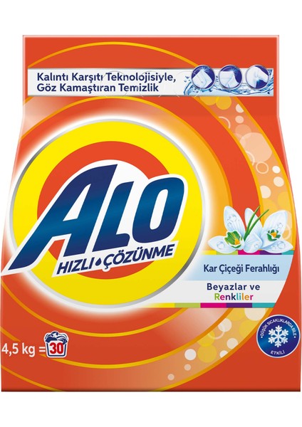 4,5 Kg Kar Çiçeği Ferahlğı Beyazlar ve Renkliler Hızlı Çözülme Toz Deterjan