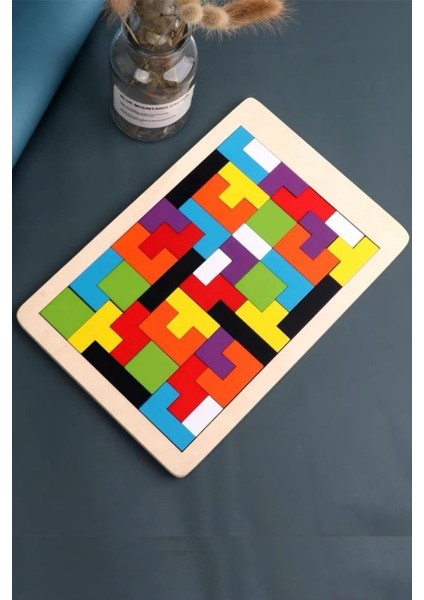 Ahşap Puzzle Tetris Oyunu Eğitici Ahşap Oyunu Yapboz Oyunu