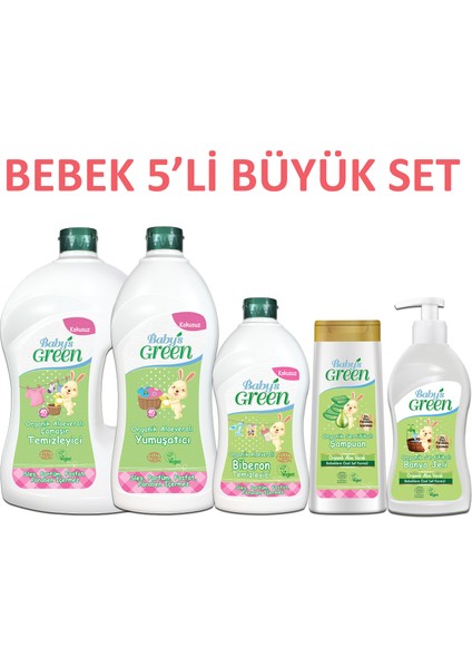 Baby's Green Organik Yeni Doğan Bebek Bakım Seti 5 Li Ecocert Onaylı