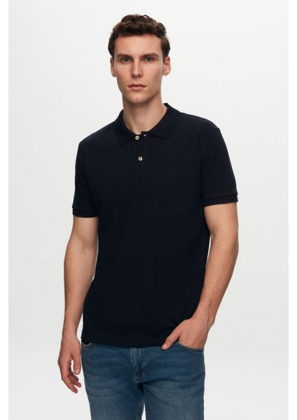Regular Fit Lacivert/Turkuaz/Beyaz Pike Dokulu %100 Pamuk Polo Yaka T-Shirt 6HC14ORTBN510 fiyatları