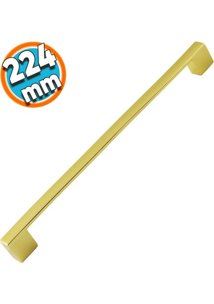 Mobilya Banyo Mutfak Dolabı Çekmece Dolap Kapak Kulpu Kulbu Altın Gold 224 mm Metal Kulp