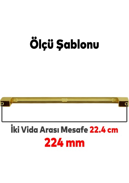 Mobilya Banyo Mutfak Dolabı Çekmece Dolap Kapak Kulpu Kulbu Altın Gold 224 mm Metal Kulp
