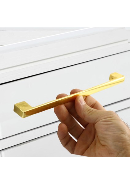 Mobilya Banyo Mutfak Dolabı Çekmece Dolap Kapak Kulpu Kulbu Altın Gold 224 mm Metal Kulp