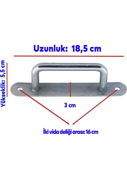 Saclı El Tutamagı Çekme Kolu Kapı Tutma Kulbu 18,5 cm Krom Metal Kulp Kapı Tutamağı
